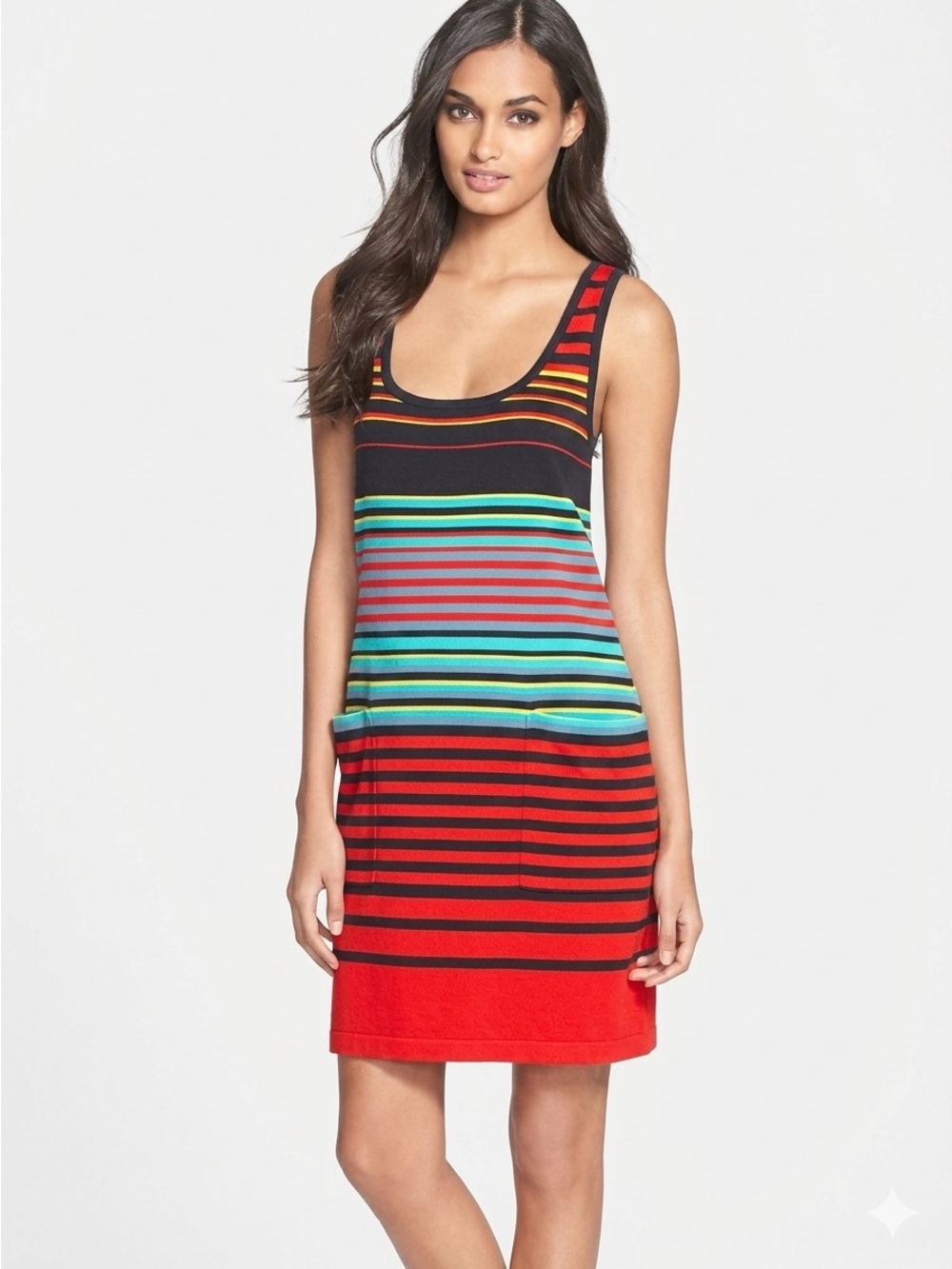 Marc by Marc Jacobs Paradise Stripe Jersey Tank Dress in Black Multi Size XS